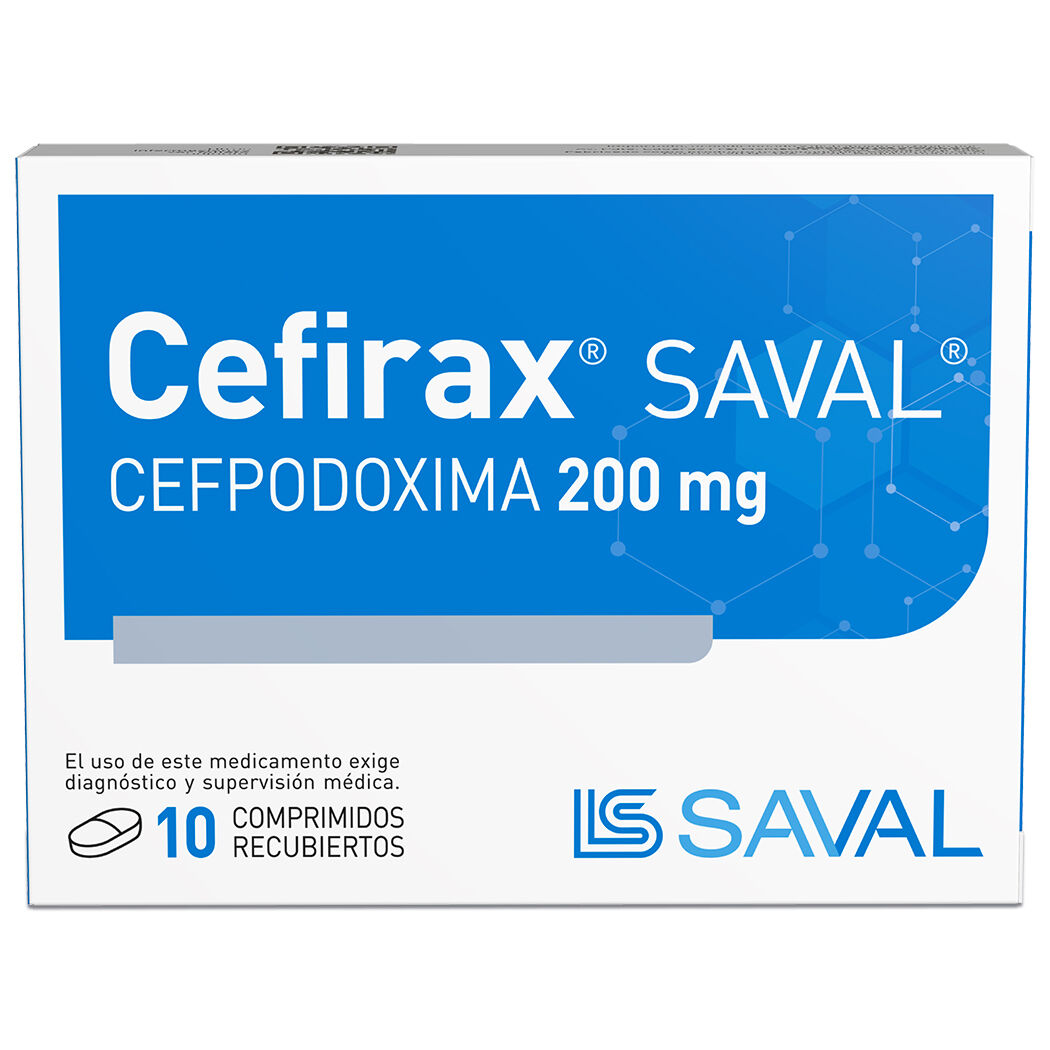Cefirax Cefpodoxima 200mg 10 Comprimidos Recubiertos