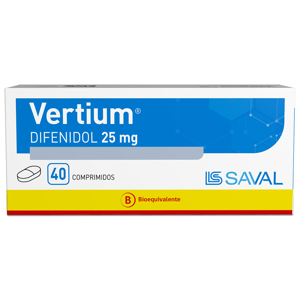 Vertium Difenidol 25mg 40 Comprimidos