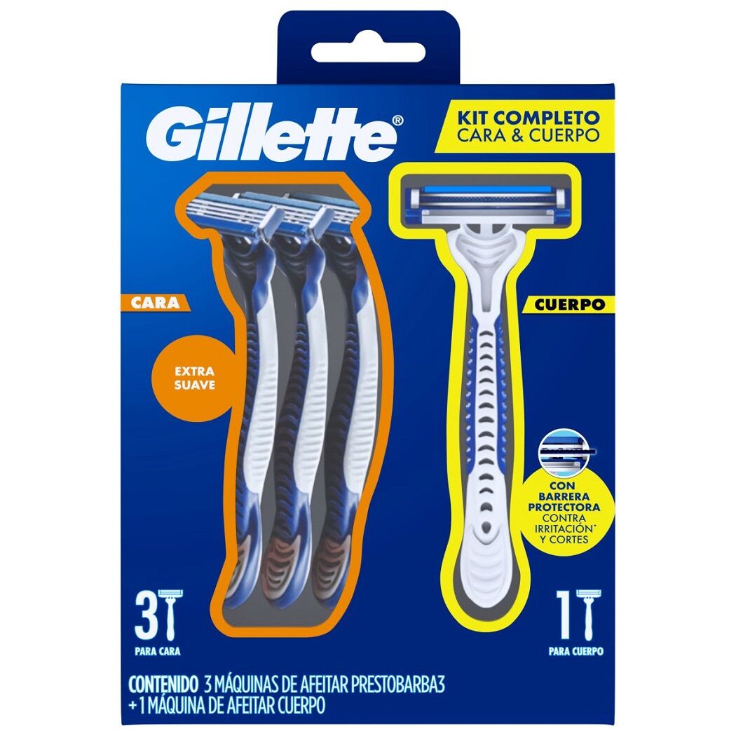 Pack 4 Gillette Máquina Suave Cara y Cuerpo