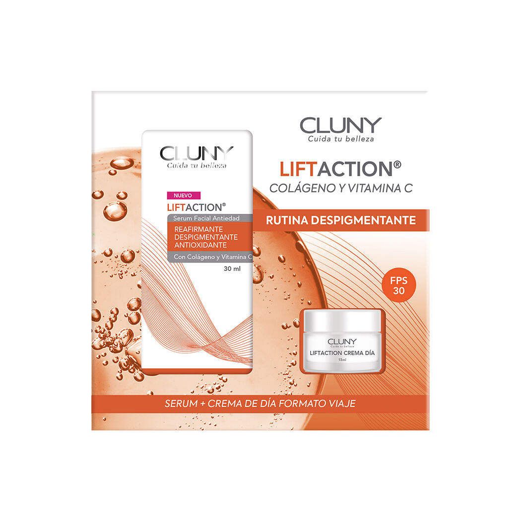 Pack Cluny Lift Action colágeno y vitamina C: Sérum 30ml + Mini Crema Día 15ml