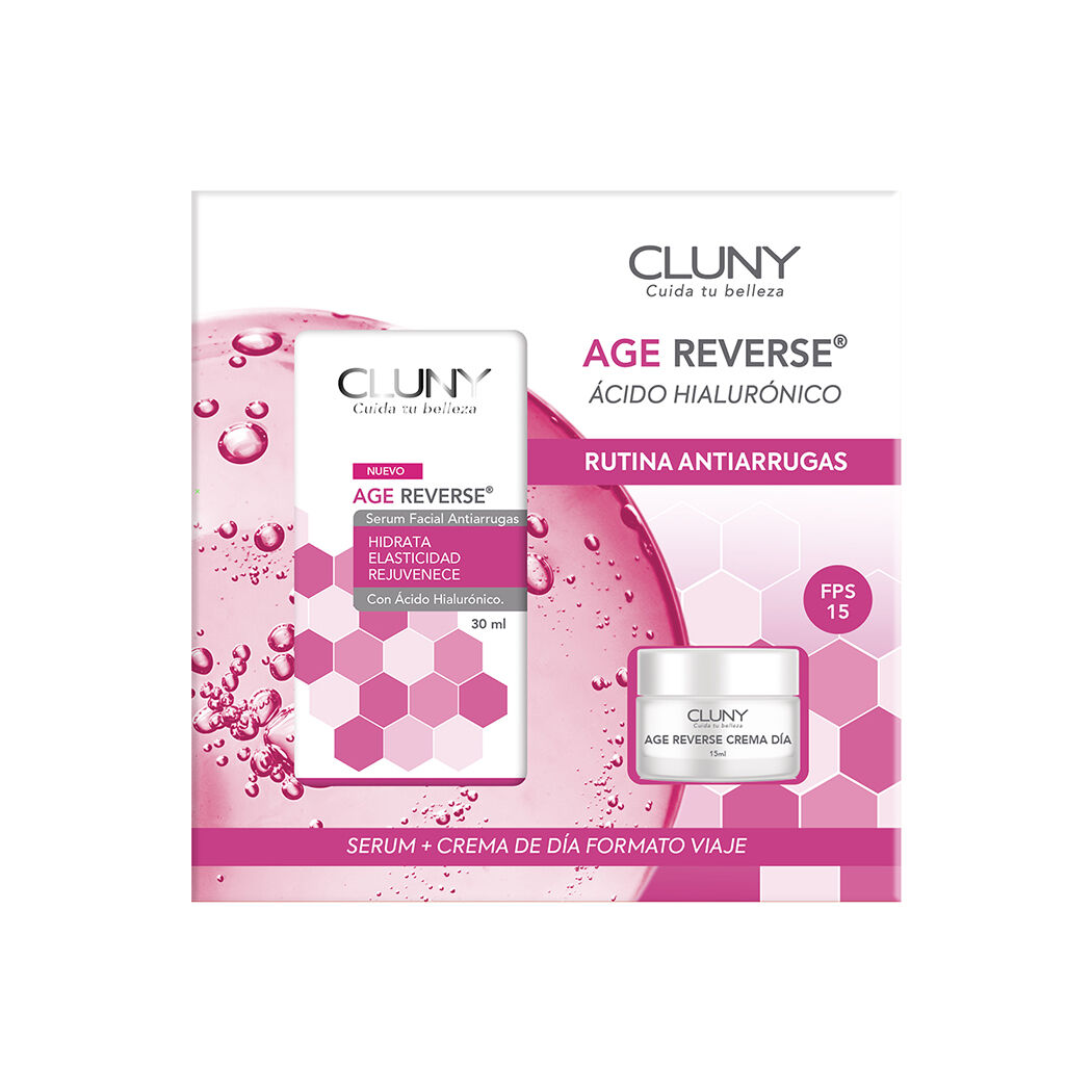 Pack Cluny Age Reverse ácido hialurónico: Sérum 30ml + Mini Crema Día 15ml