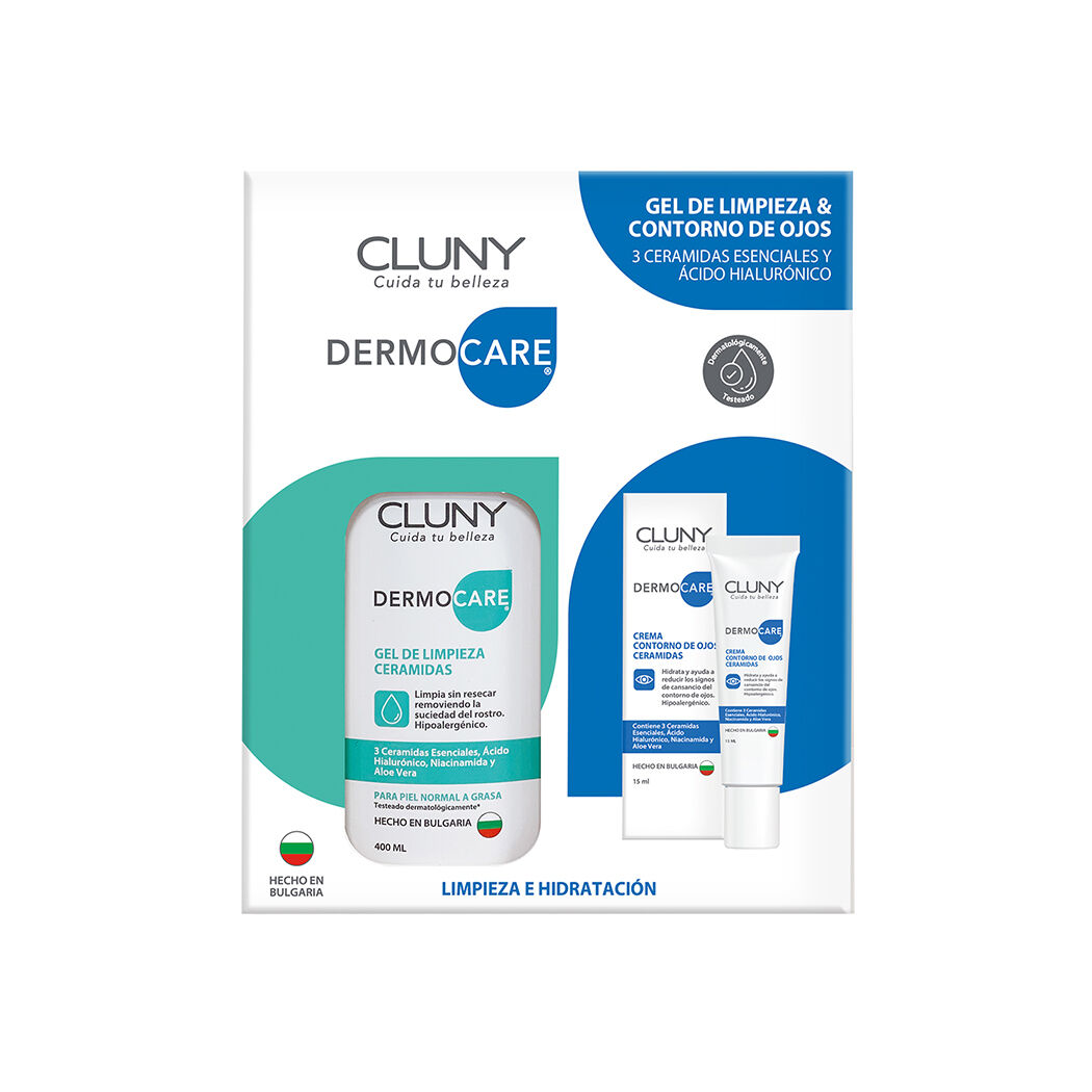Pack Cluny Dermocare: Gel de limpieza + Contorno de ojos