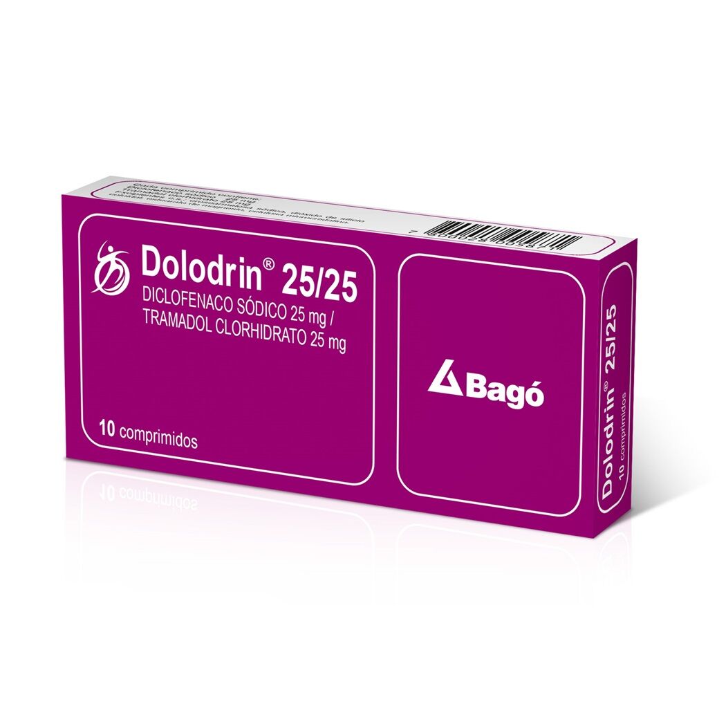 Dolodrin Diclofenaco 25mg / Tramadol 25mg 10 Comprimidos