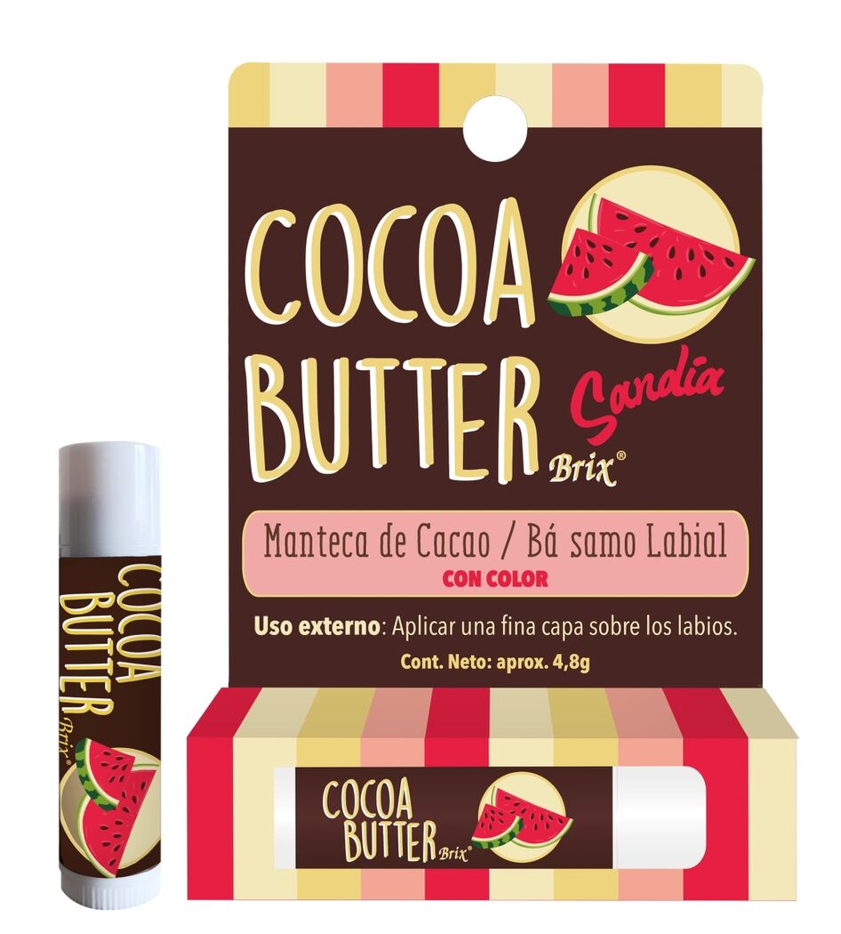 Cocoa Butter Bálsamo Labial Sandía con color 4.8g