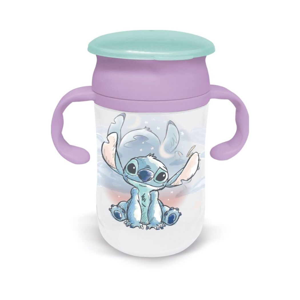 Vaso antiderrame 360 con asas 395ml Stitch