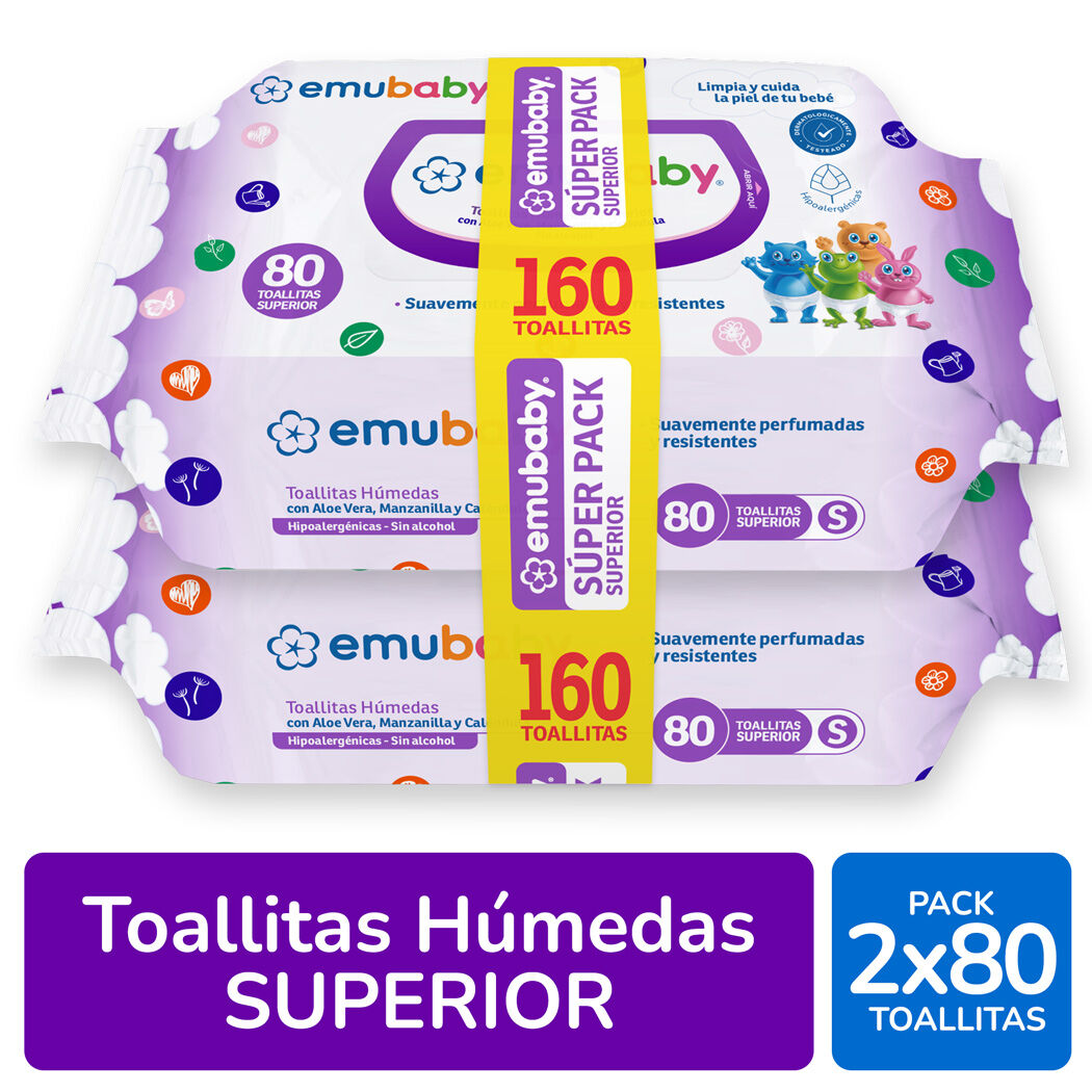 Emuwipes Pack de Toallitas Húmedas Emuwipes 2x80 Unidades
