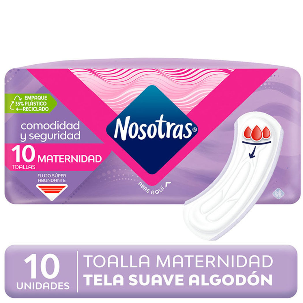 Toallas Femeninas Nosotras Maternal 10 Unidades