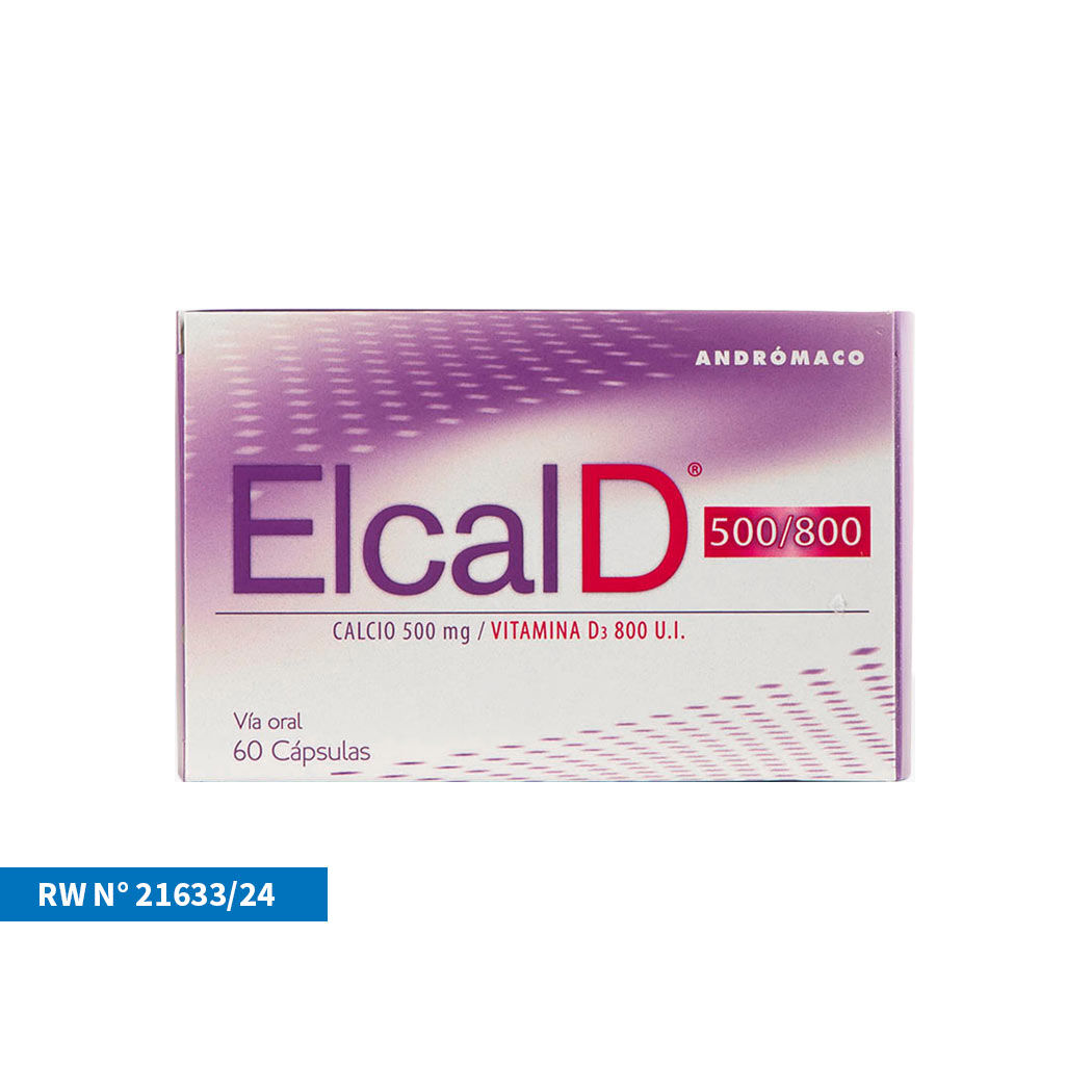 Elcal D 500/800 Calcio/Vitamina D3 60 Cápsulas