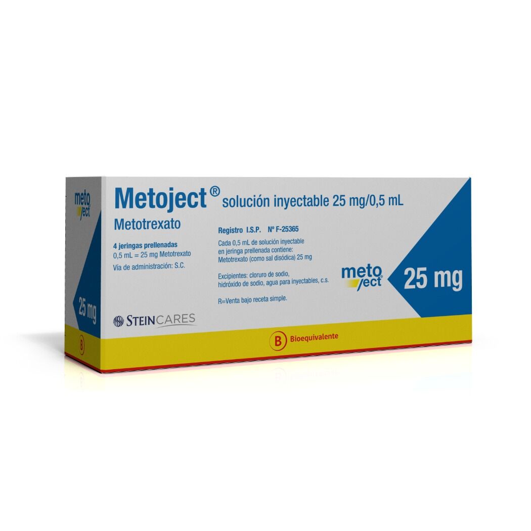 Metoject (B) Metotrexato 25mg/0.5ml Inyectable 4 Jeringas Prellenadas