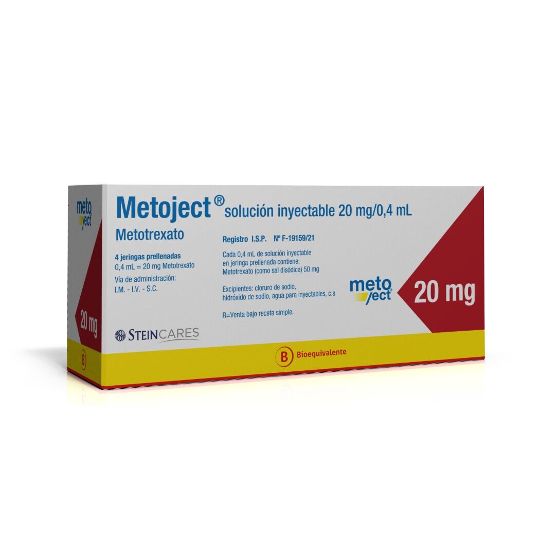 Metoject (B) Metotrexato 20mg/0.4ml Inyectable 4 Jeringas Prellenadas
