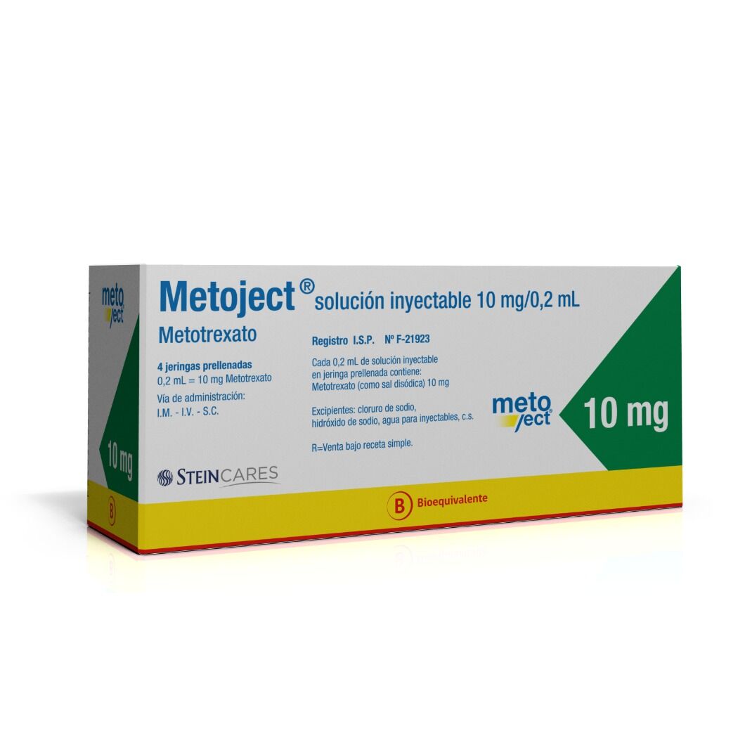 Metoject (B) Metotrexato 10mg/0.2ml Inyectable 4 Jeringas Prellenadas