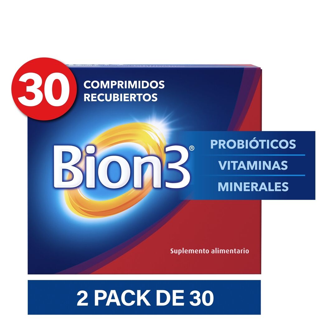 Bion3 Multivitamínico con Minerales y Probióticos x2 30 Comprimidos