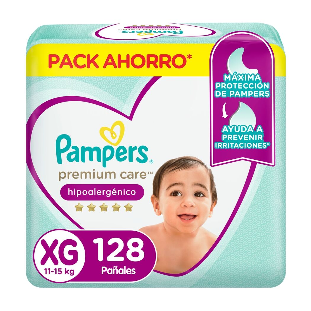 Pañales Pampers Premium Care Talla XG 128 Unidades