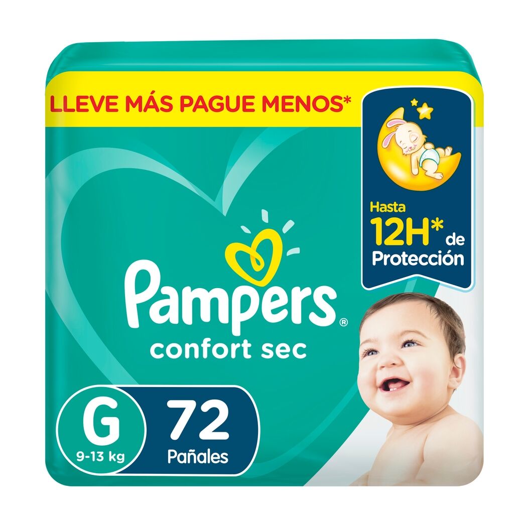 Pañales Desechables Confort Sec G 72 Unidades