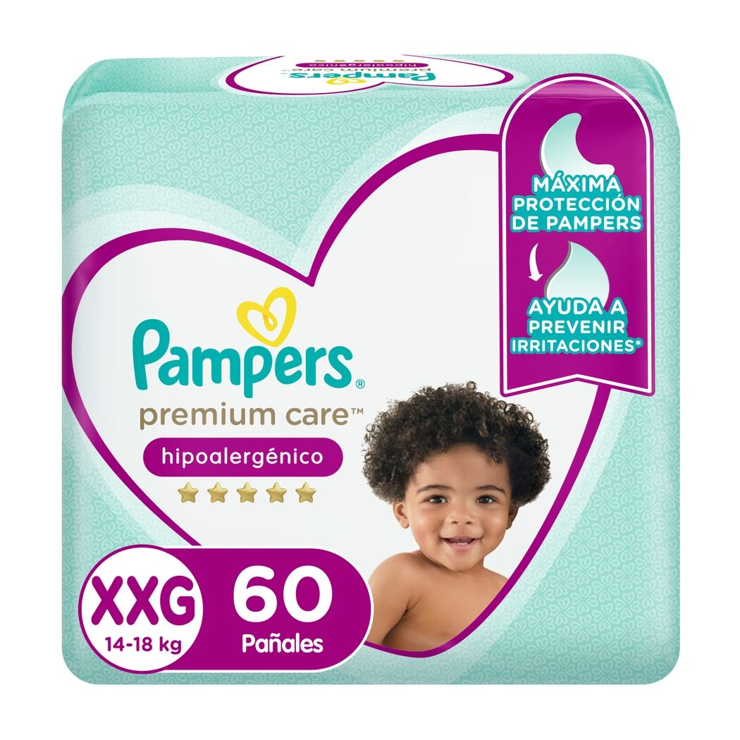 Pañales Pampers Premium Care Talla XXG 60 Unidades