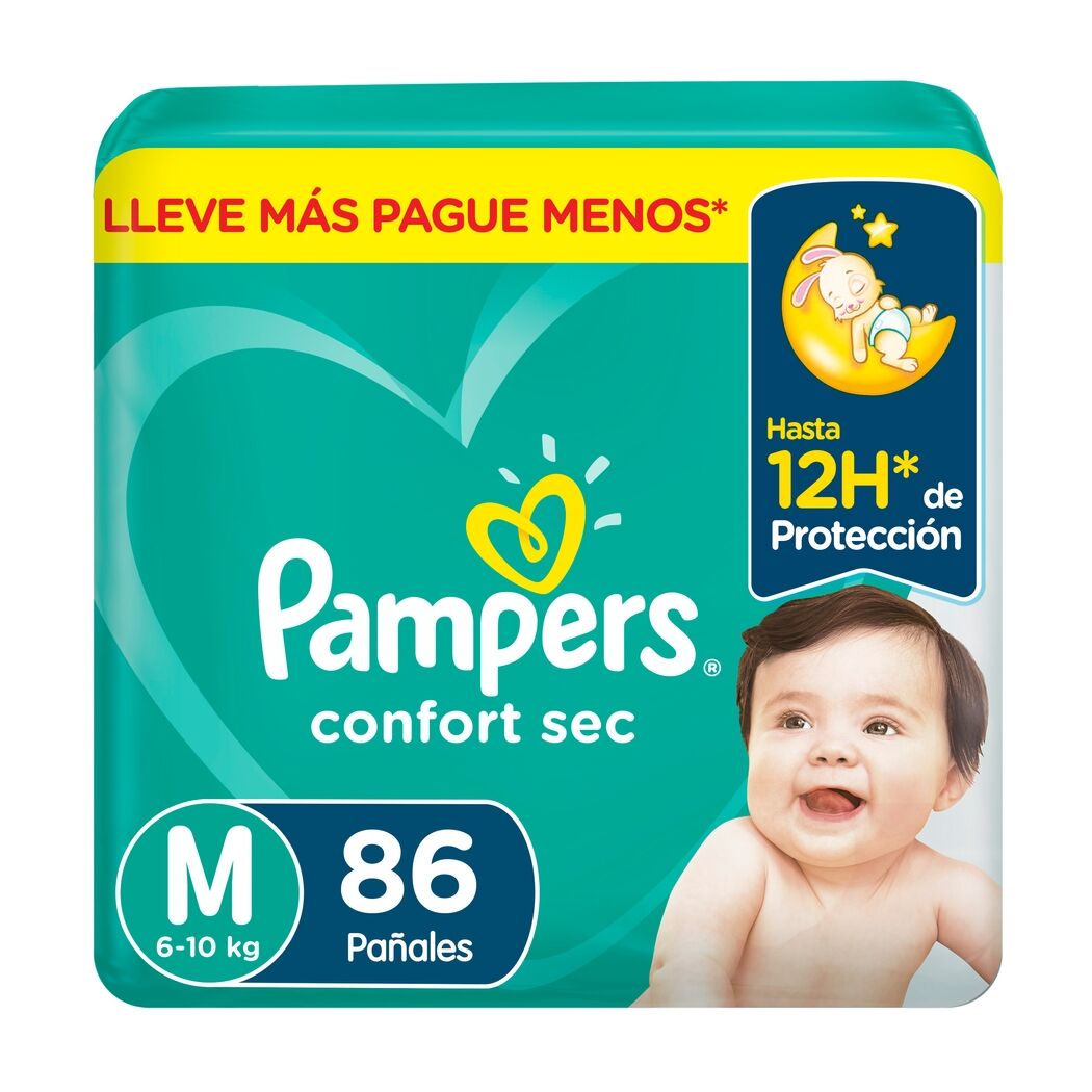 Pañales Desechables Confort Sec M 86 Unidades