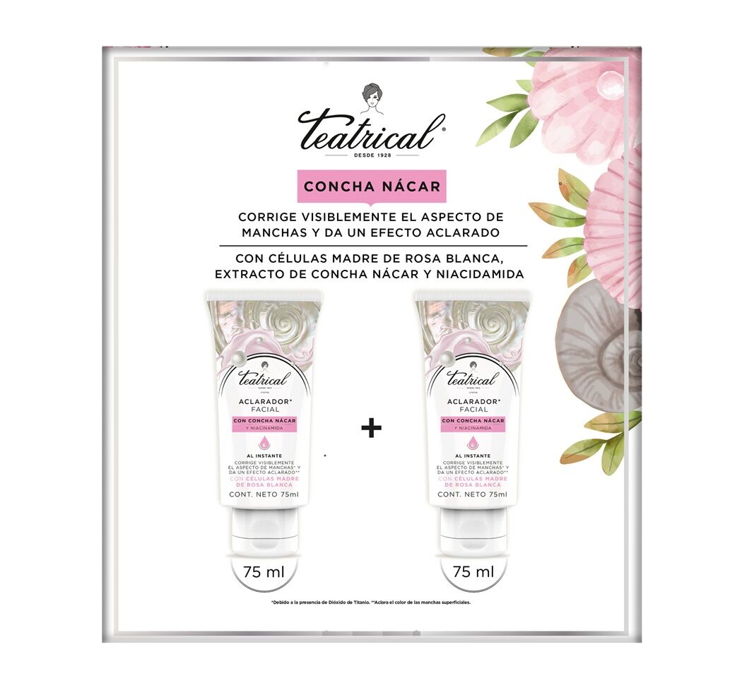 Estuche Teatrical Concha Nacar 75ml 2 Unidades