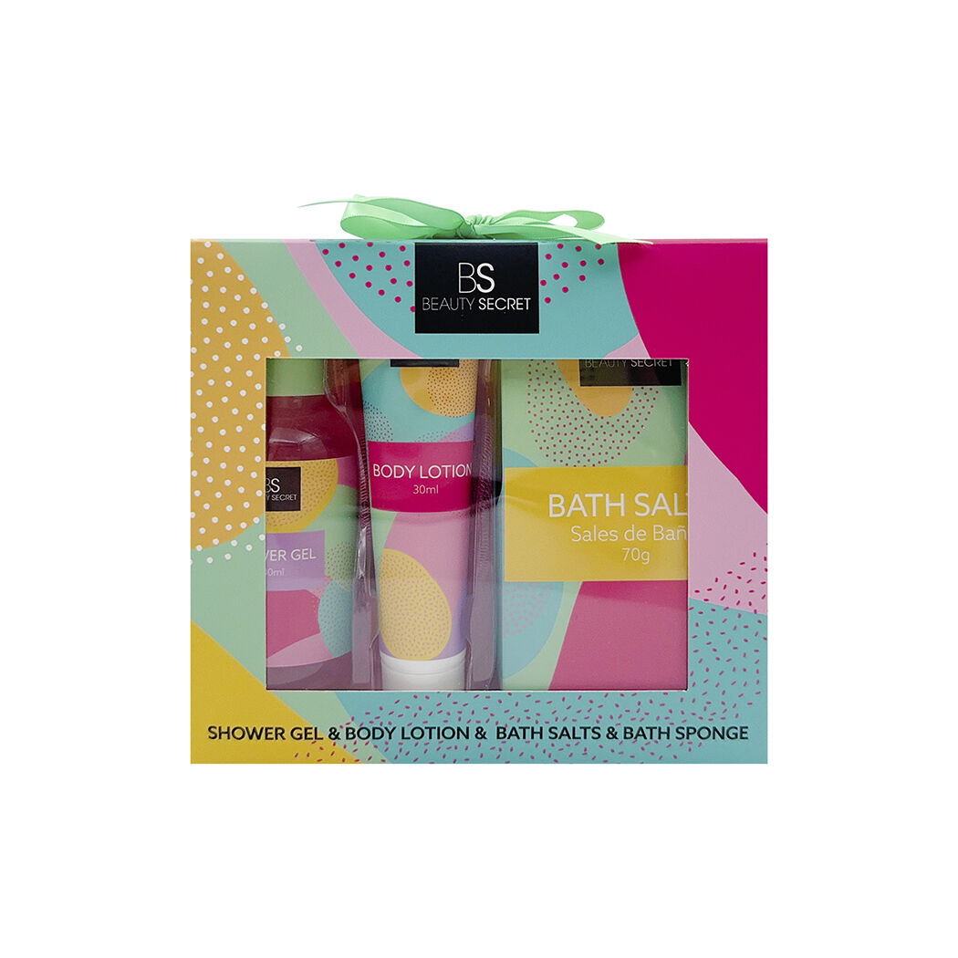 Pack Beauty Secret Shower Gel 100ml + Loción 30ml + B. Salts + Puff