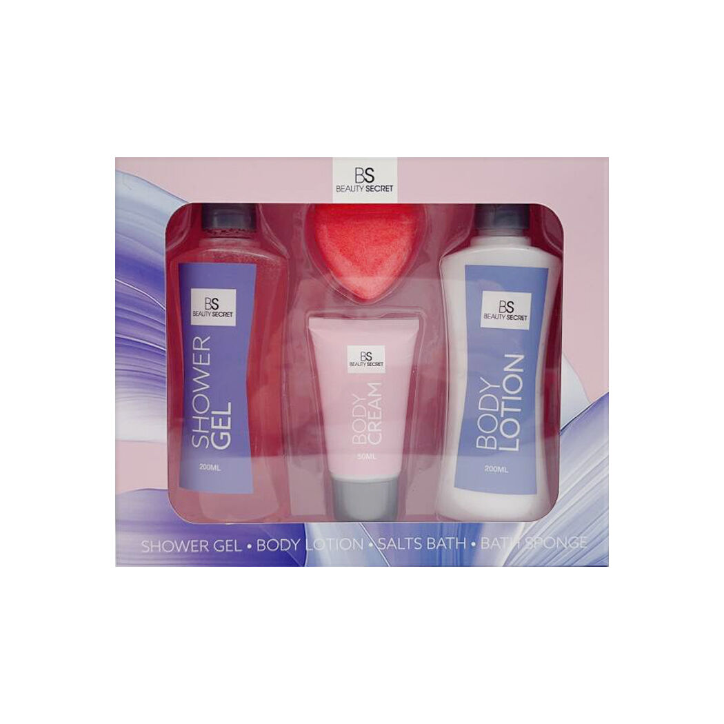 Beauty Secret Shower Gel 200ml + Body Lotion 200ml + Body Cream 50ml + Bath Fizzer 40g