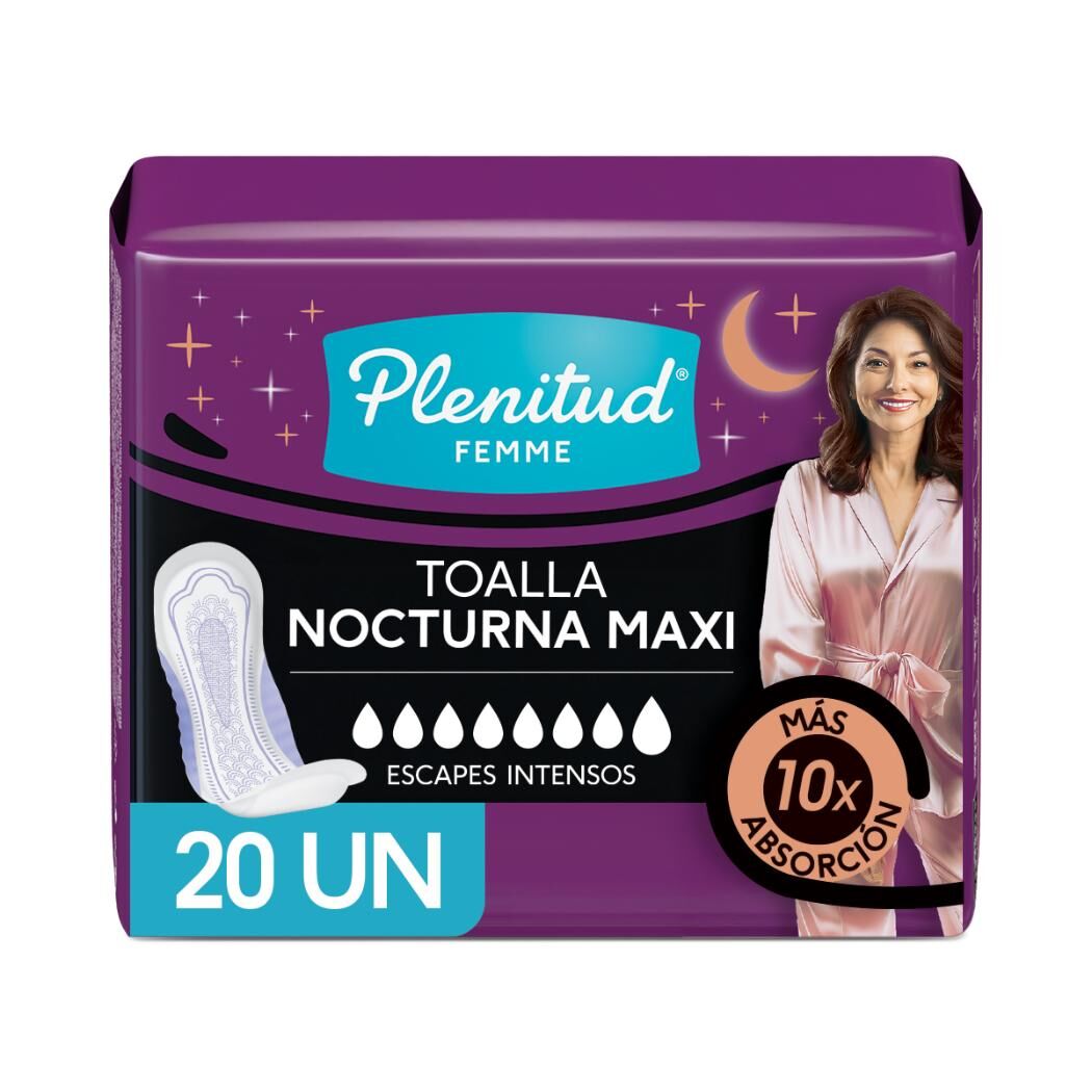 Toallas Plenitud Femme Maxi Extra Larga 20 Unidades