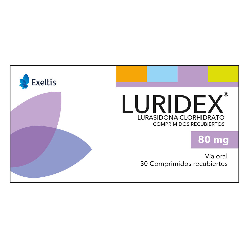 Luridex Lurasidona 80mg 30 Comprimidos Recubiertos