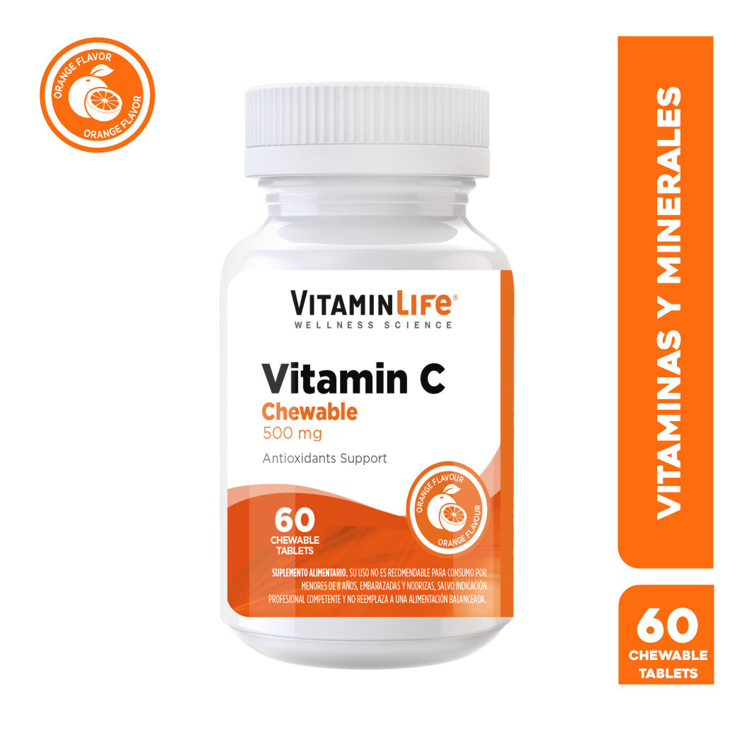VitaminLife Vitamina C 500mg Masticable 60 Tabletas
