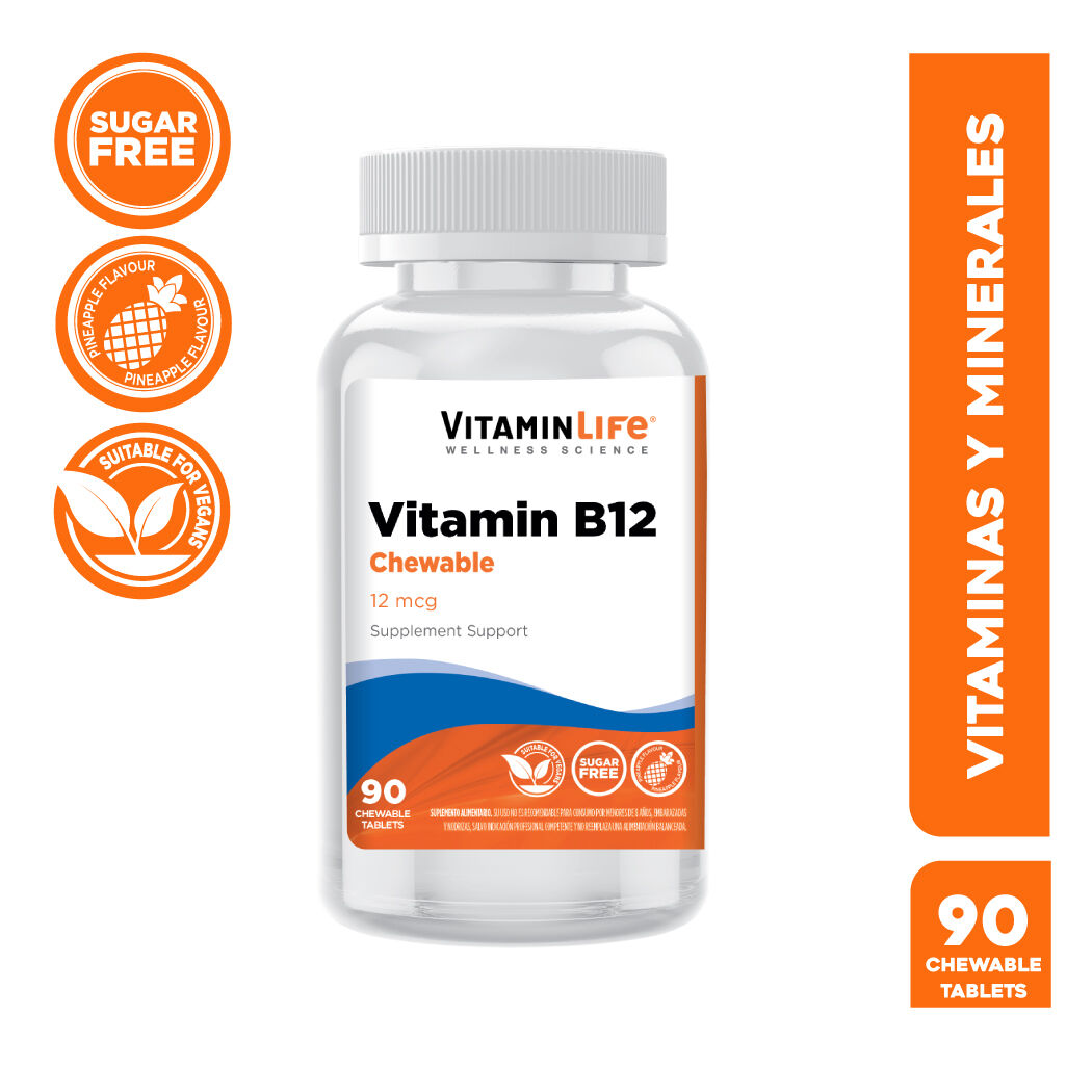VitaminLife Vitamina B12 Masticable 90 Tabletas