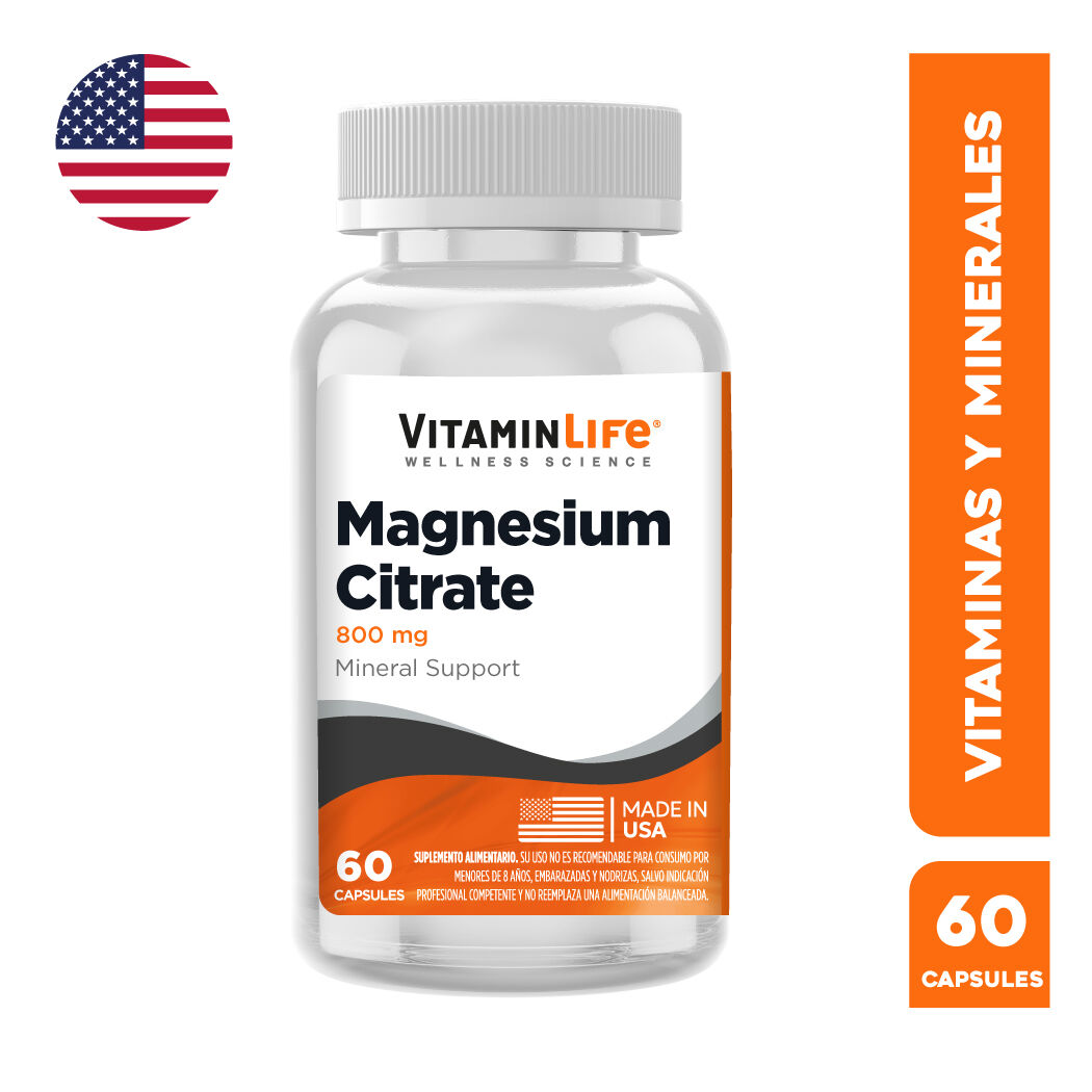 Citrato de Magnesio 800mg 60 Cápsulas