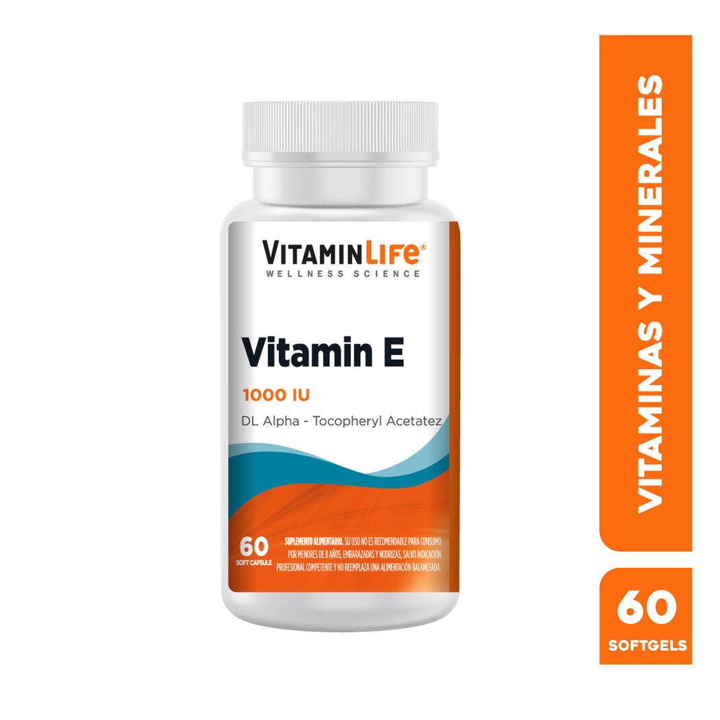 VitaminLife Vitamin E 450mg 1000IU 60 Cápsulas Blandas