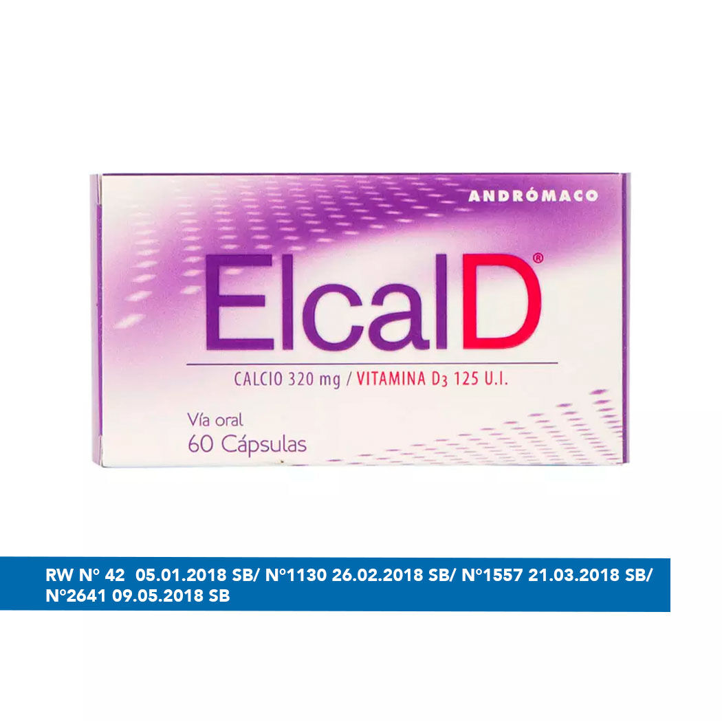 Elcal D Calcio/Vitamina D3 60 Cápsulas
