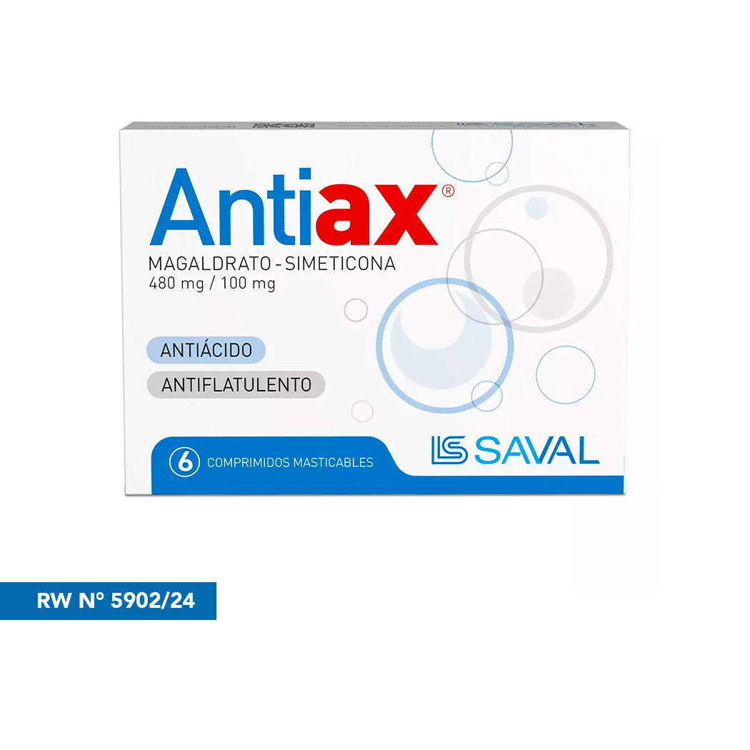 Antiax Simeticona / Magaldrate 6 Comprimidos Masticables