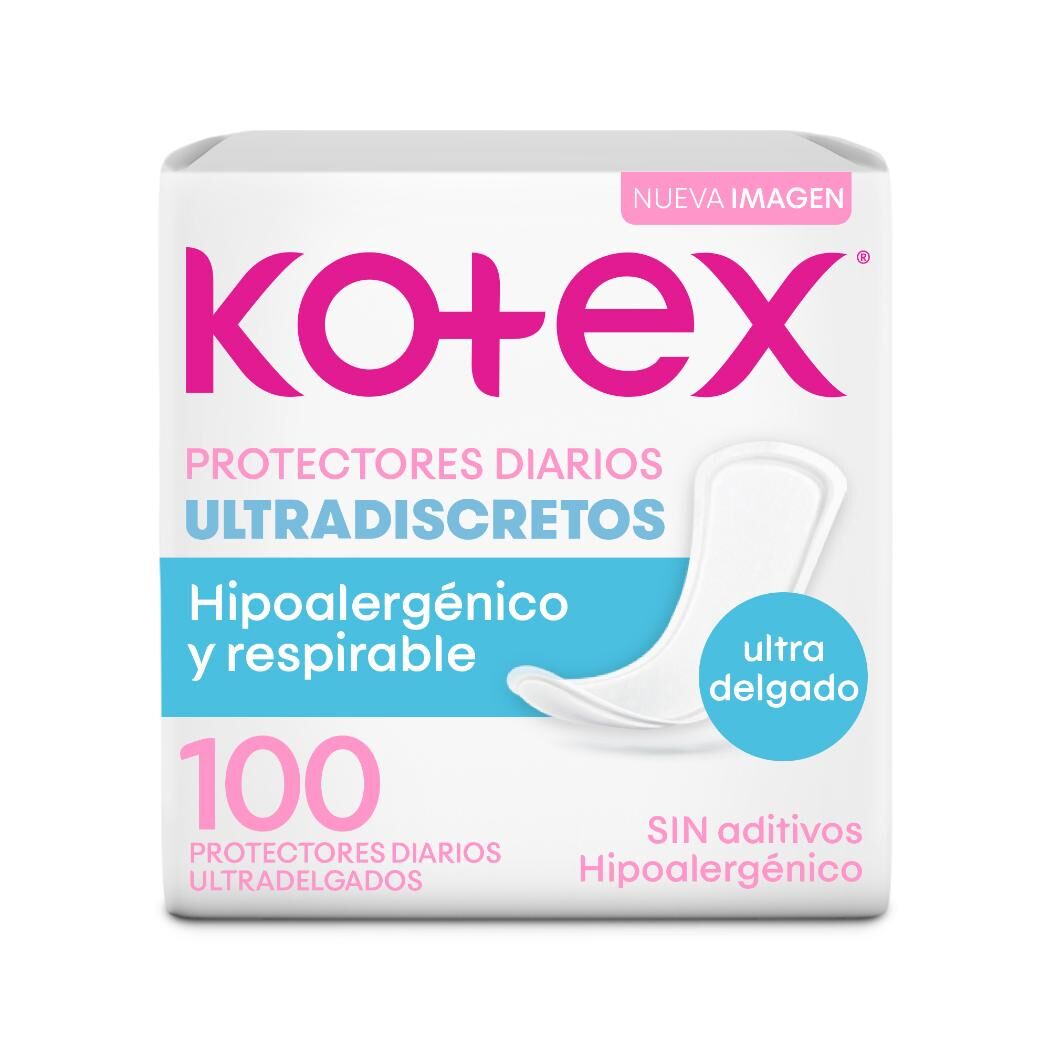 Protector Diario Kotex Ultra Delgado Puro y Natural 100 Unidades