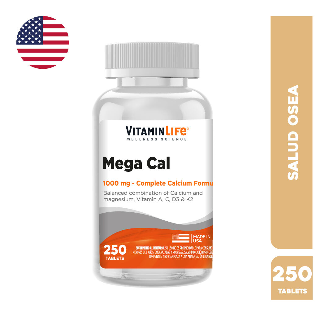 VitaminLife Mega Calcio 1000 250 Tabletas