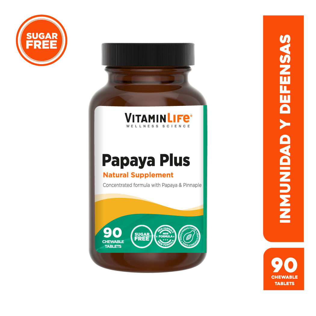 VitaminLife Papaya Plus Enzimas Naturales 90 Tabletas