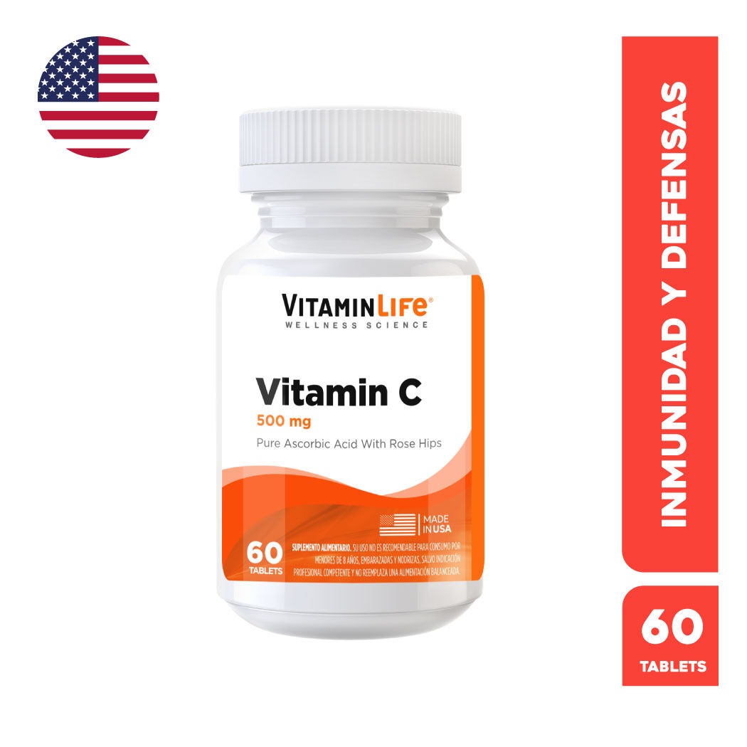 VitaminLife Vitamina C-500 Suplemento Alimentario 60 Tabletas
