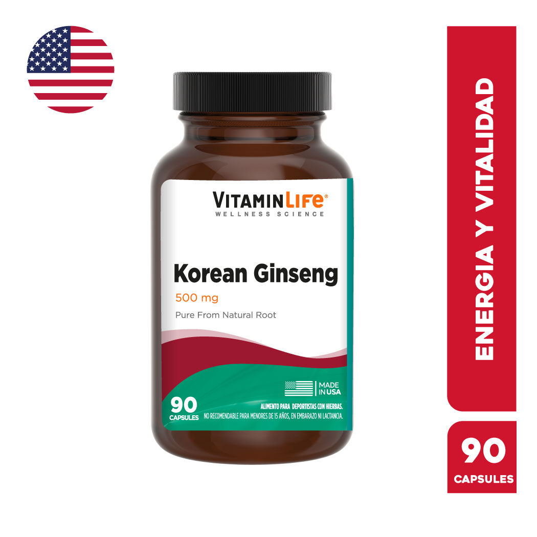 VitaminLife Red Korean Ginseng 500mg 90 Cápsulas