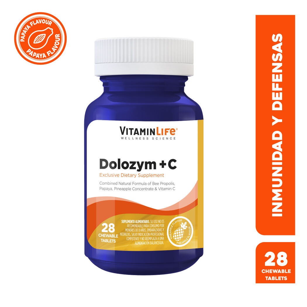 VitaminLife Dolozym + C 28 Comprimidos Masticables