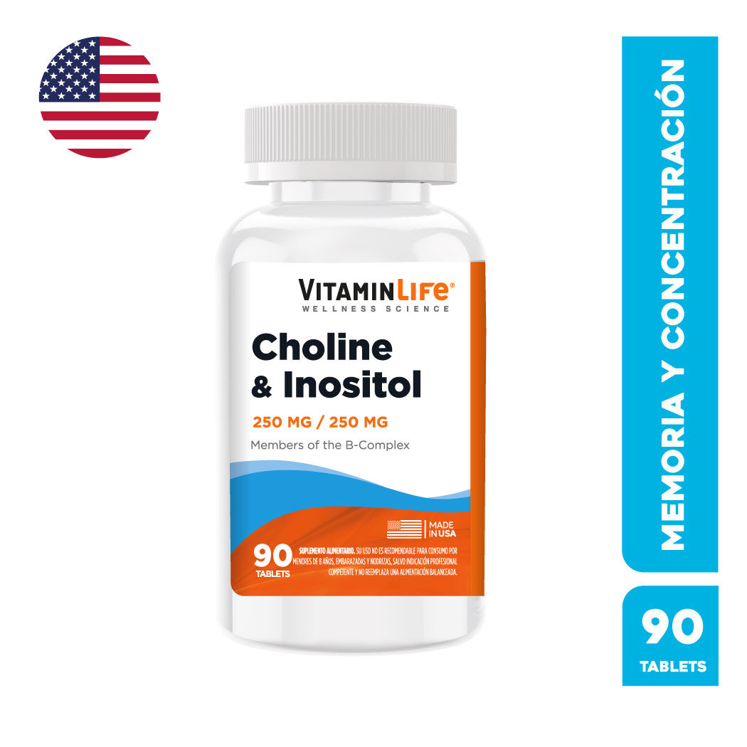 VitaminLife Colina - Inositol 250mg / 250mg 90 Cápsulas