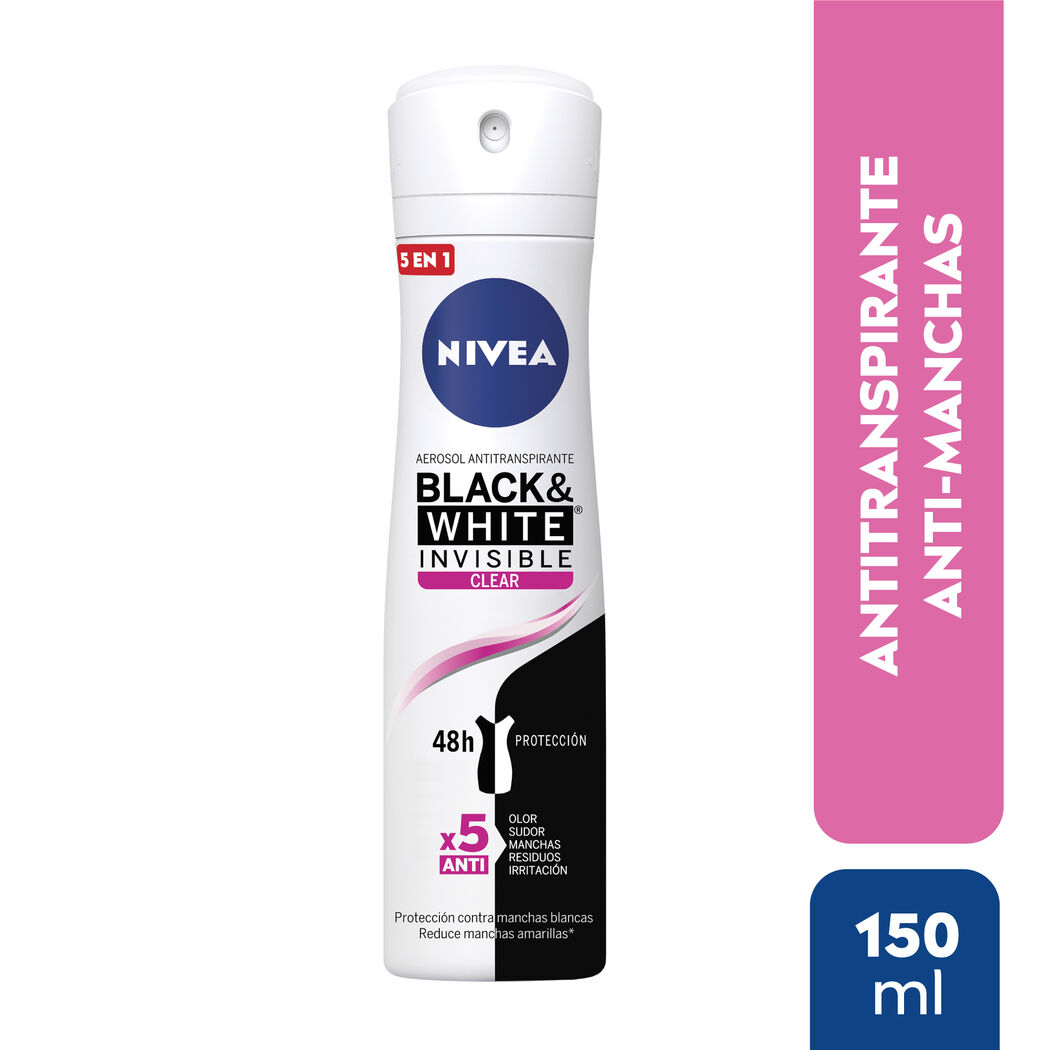 NIVEA Desodorante Spray Invisible Black & White Clear 150ml