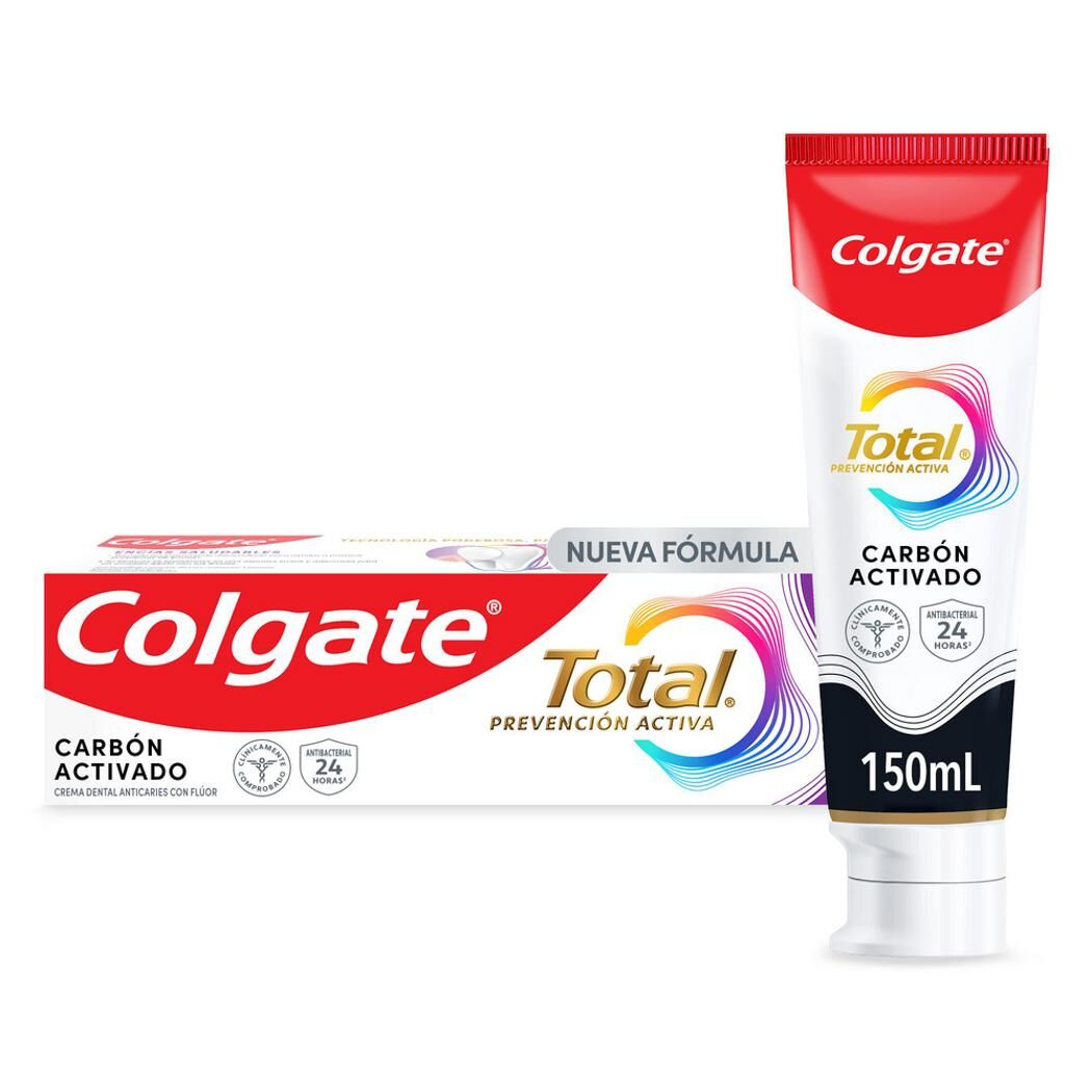 Pasta Dental Colgate Total Carbón Activado con Flúor 150ml