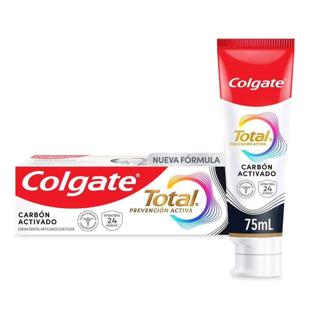 Pasta Dental Colgate Total Carbón Activado con Flúor 75ml