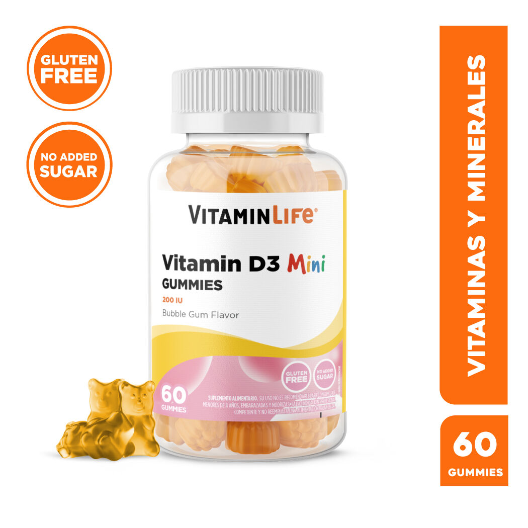 VitaminLife Gummies Vitamina D3 200UI Mini 60 Gomitas