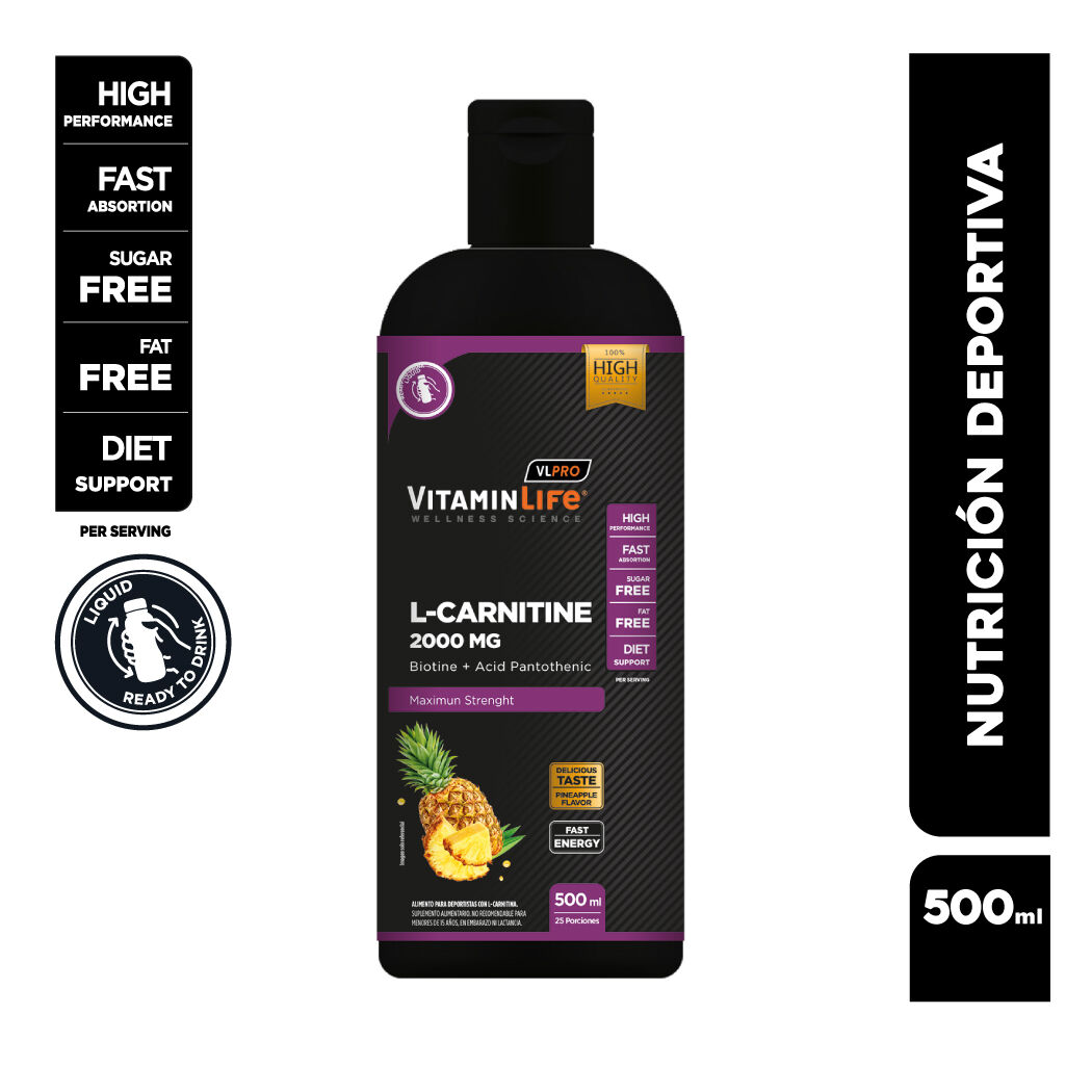 L-Carnitina VitaminLife Maximum Strength 500ml