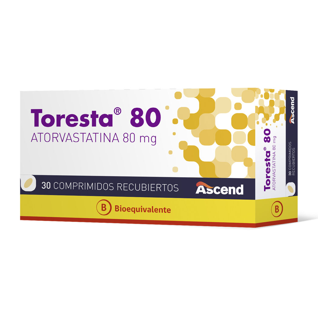 Toresta (B) Atorvastatina 80mg 30 Comprimidos Recubiertos
