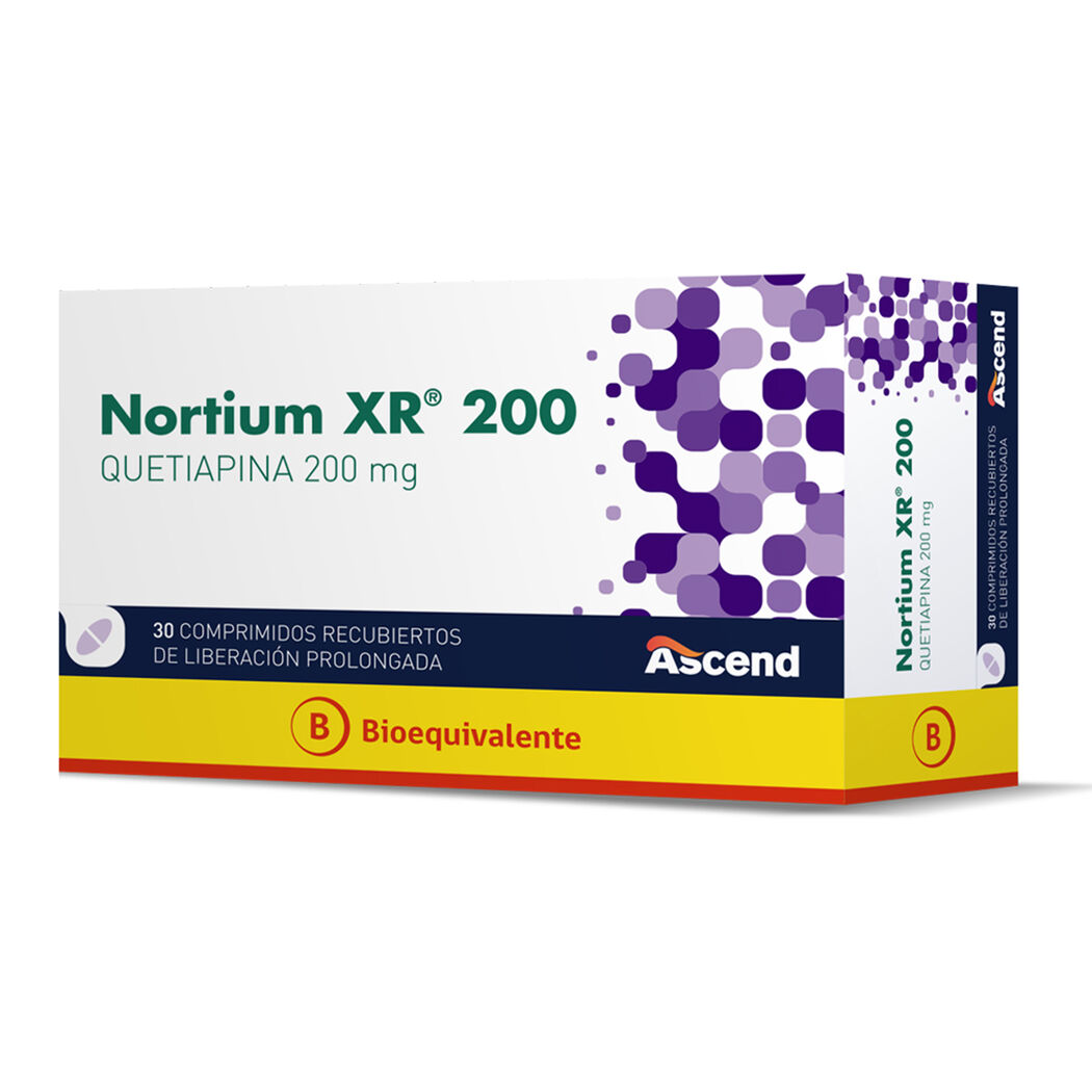 Nortium XR (B) Quetiapina 200mg 30 Comprimidos Prolongados
