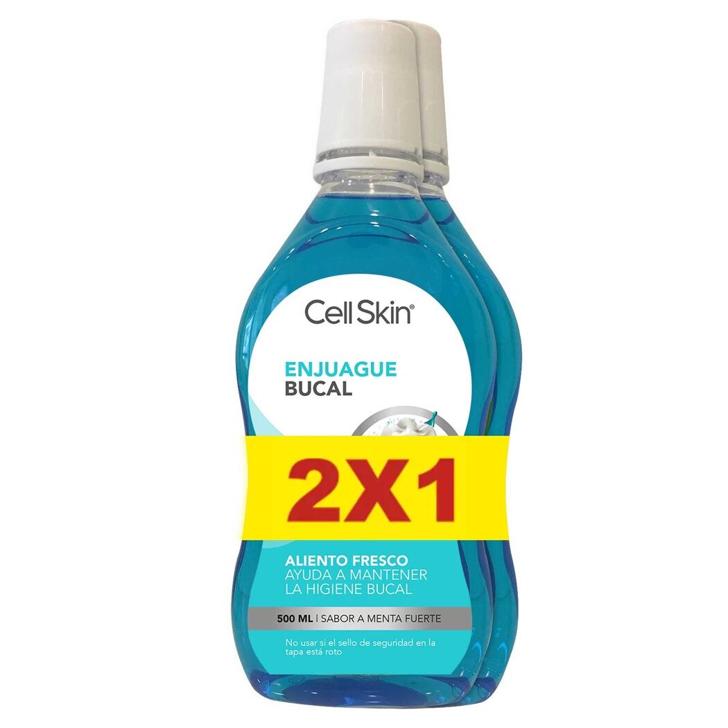 Pack Cell Skin Enjuague Menta Fuerte 2x500ml