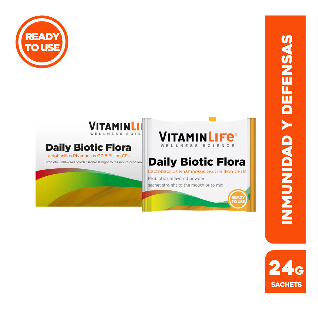 Probiótico Daily Biotic Flora VitaminLife 12 Sachets