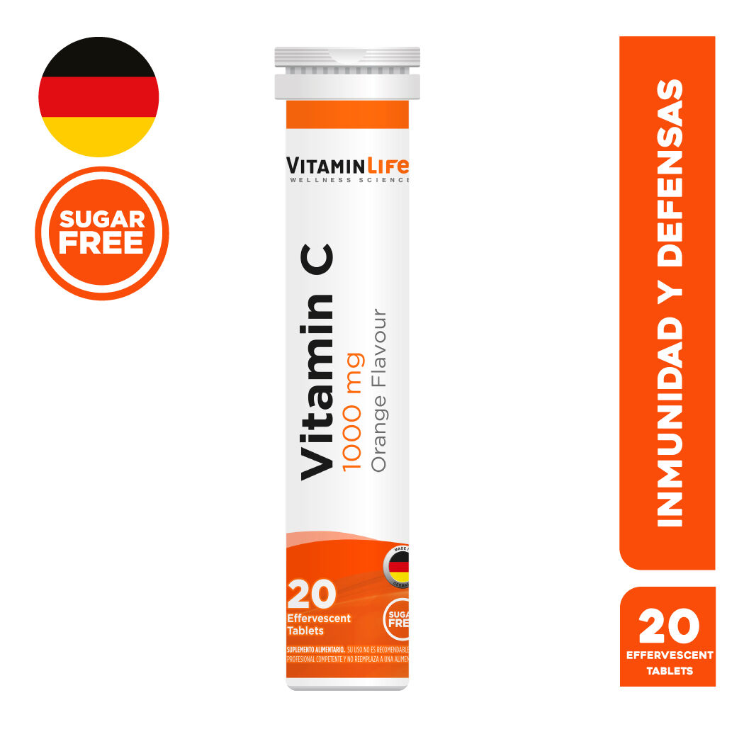 VitaminLife Vitamina C 1000mg 20 Tabletas Efervescentes