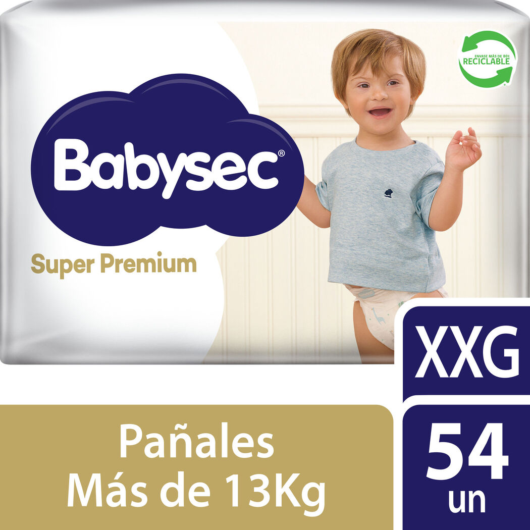 Pañales Babysec Super Premium Confort Care Talla XXG 54 Unidades