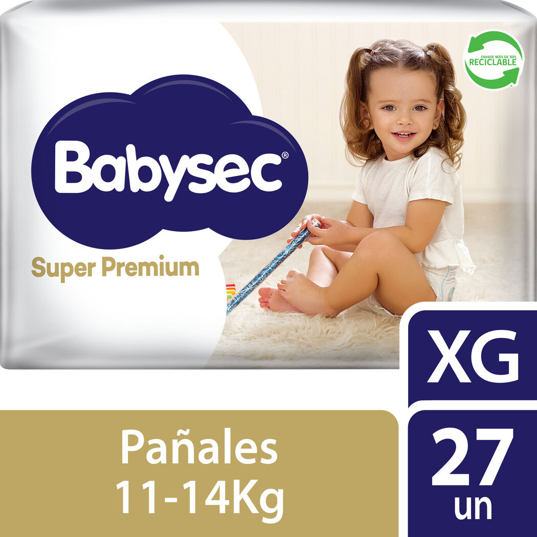 Pañales Babysec Super Premium Confort Care Talla XG 27 Unidades